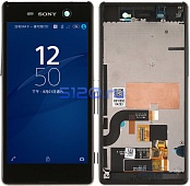 Дисплей для Sony Xperia M5 в сборе с тачскрином и рамкой, черный